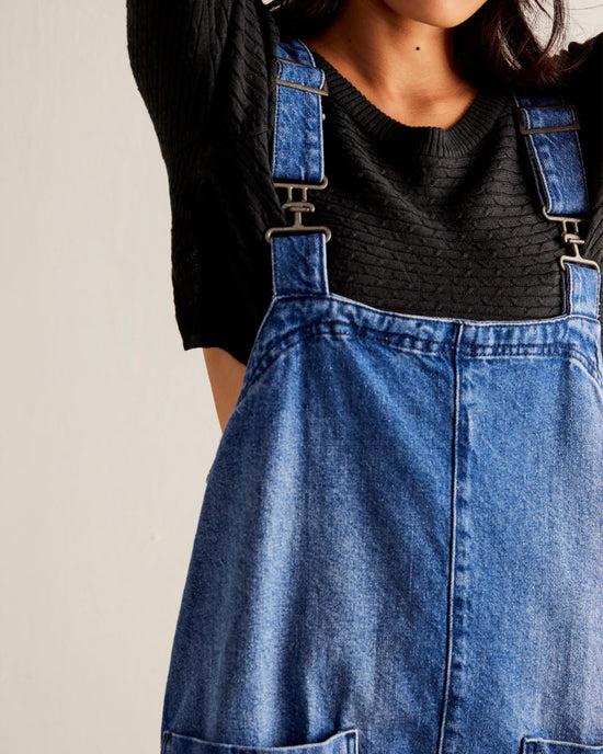 Ban Do We The Free Overall Smock Mini Dress - Sapphire Wash