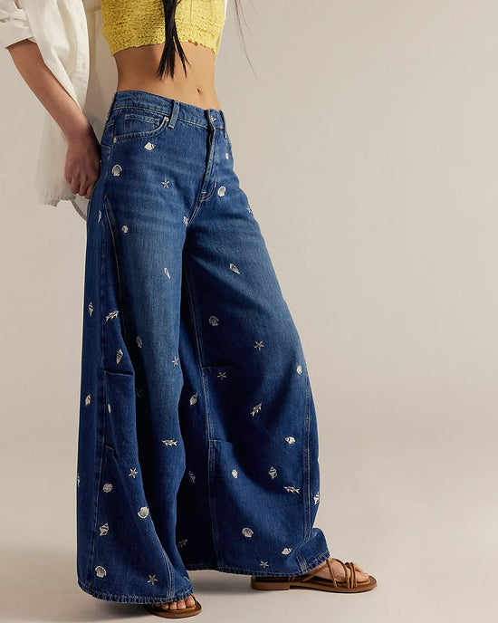 Ban Do We The Free Westward Embroidered Jeans - Under The Sea