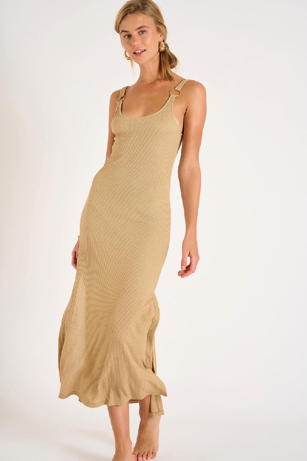 banana moon BEACHWEAR DRESS Beige AMIVA GOLDENRIB