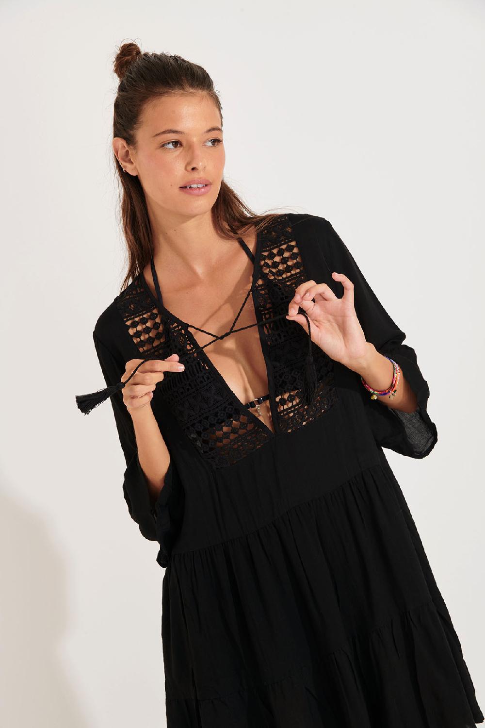 Banana Moon BEACHWEAR TUNIC Black LOUISE SALTY
