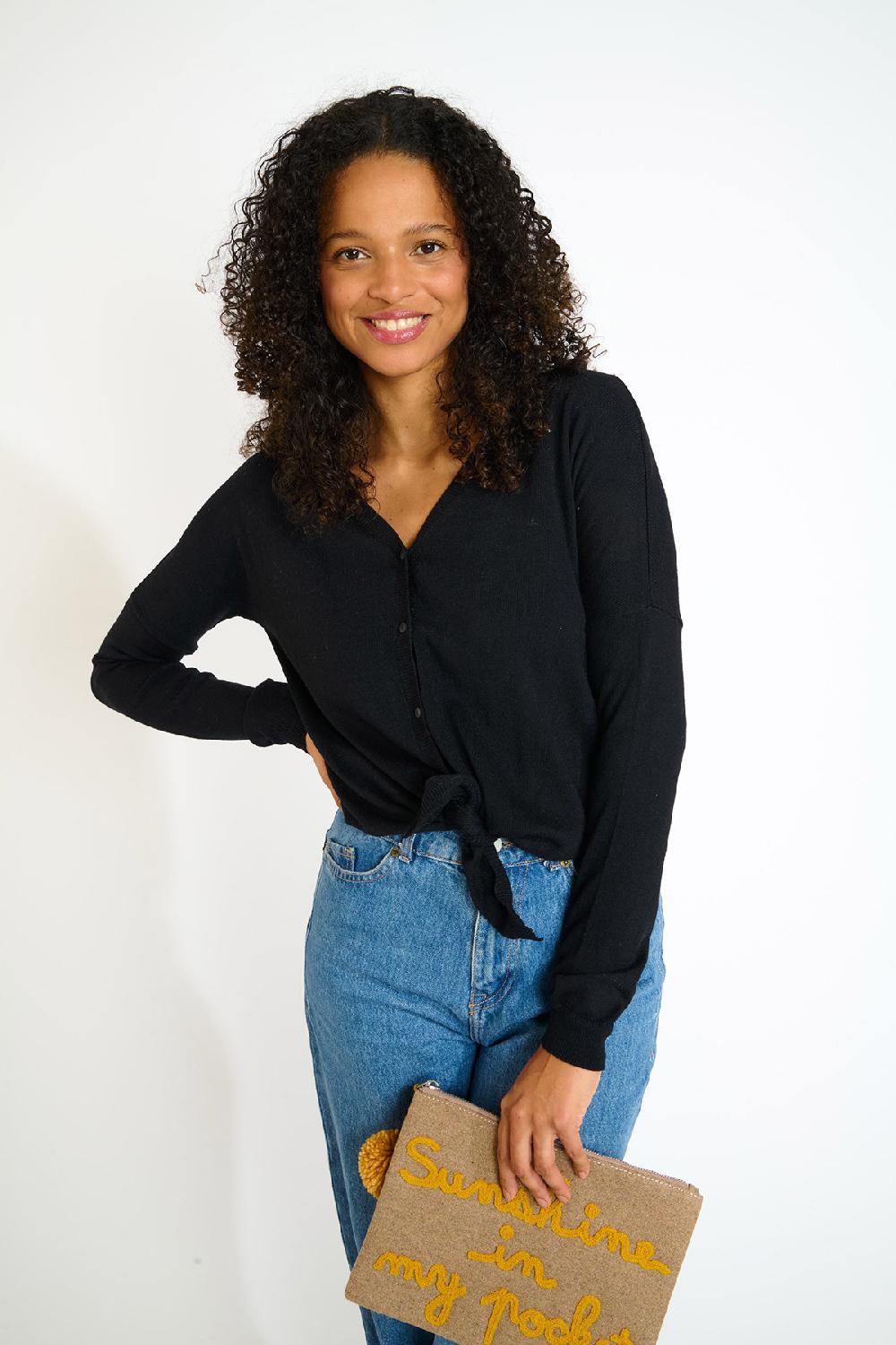 Banana Moon Cardigan Black LOUIE WICKLOW