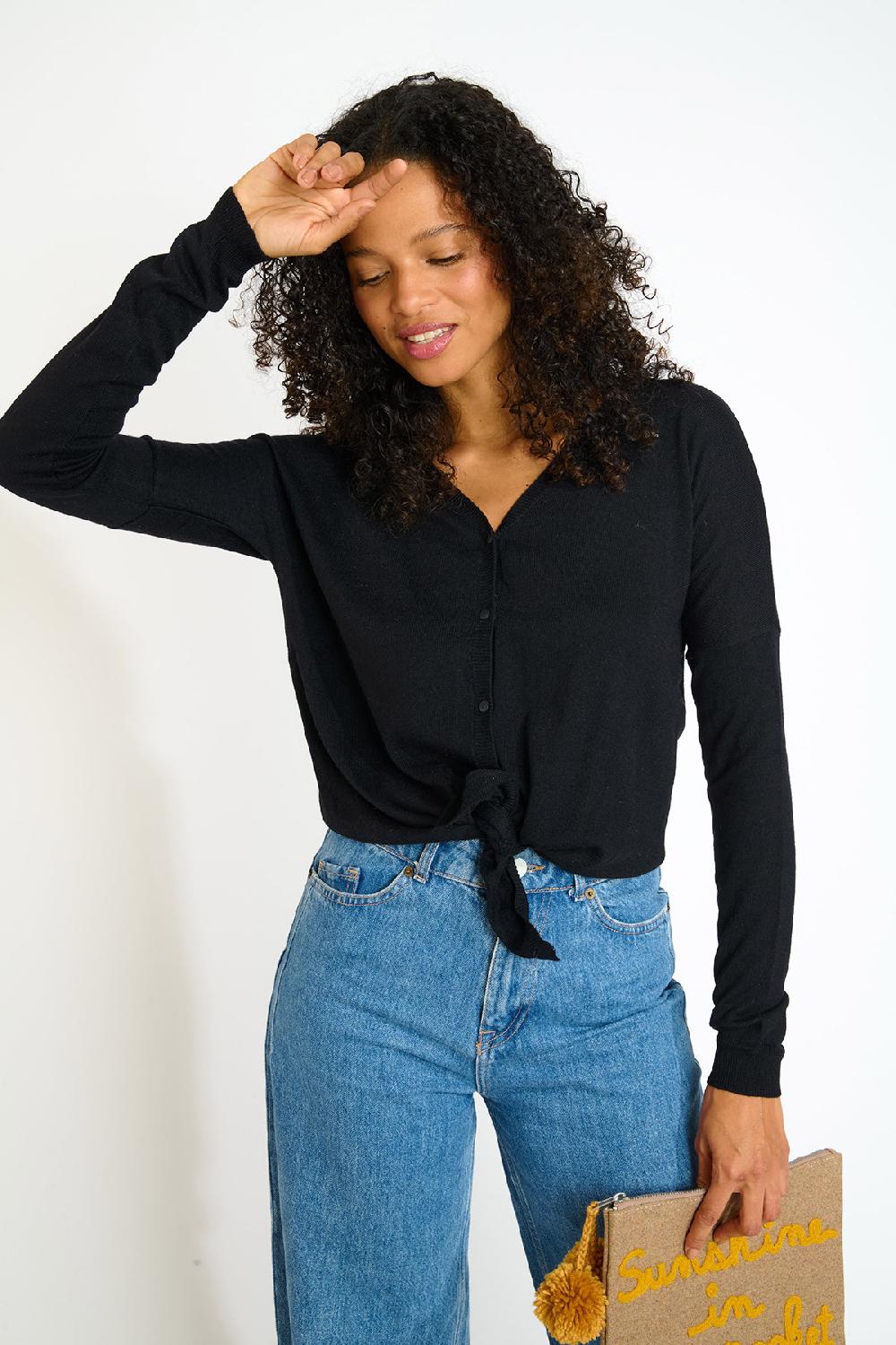Banana Moon Cardigan Black LOUIE WICKLOW