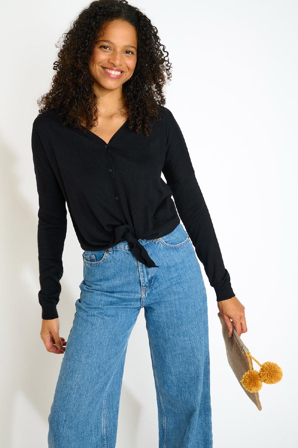 banana moon Cardigan Black LOUIE WICKLOW