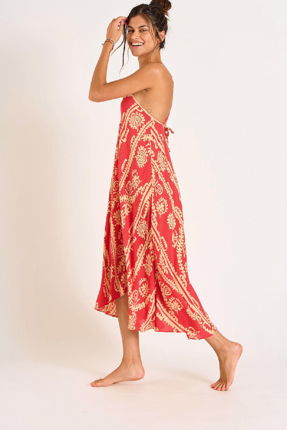 Banana Moon Dress Red OLIANA SARONG