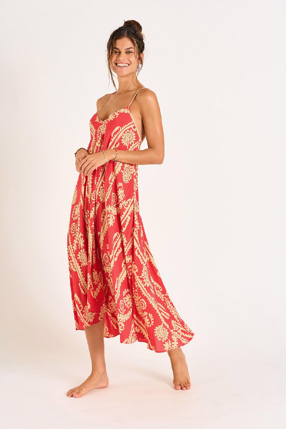 banana moon Dress Red OLIANA SARONG