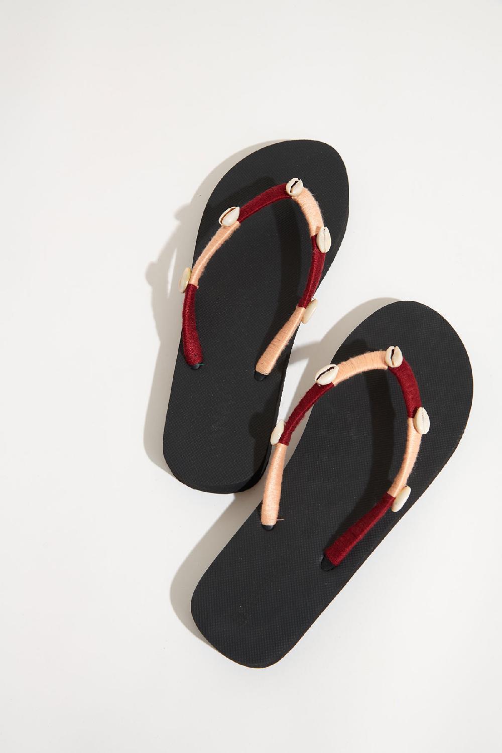 Banana Moon Flip-Flops Black NILULU SEASIDE