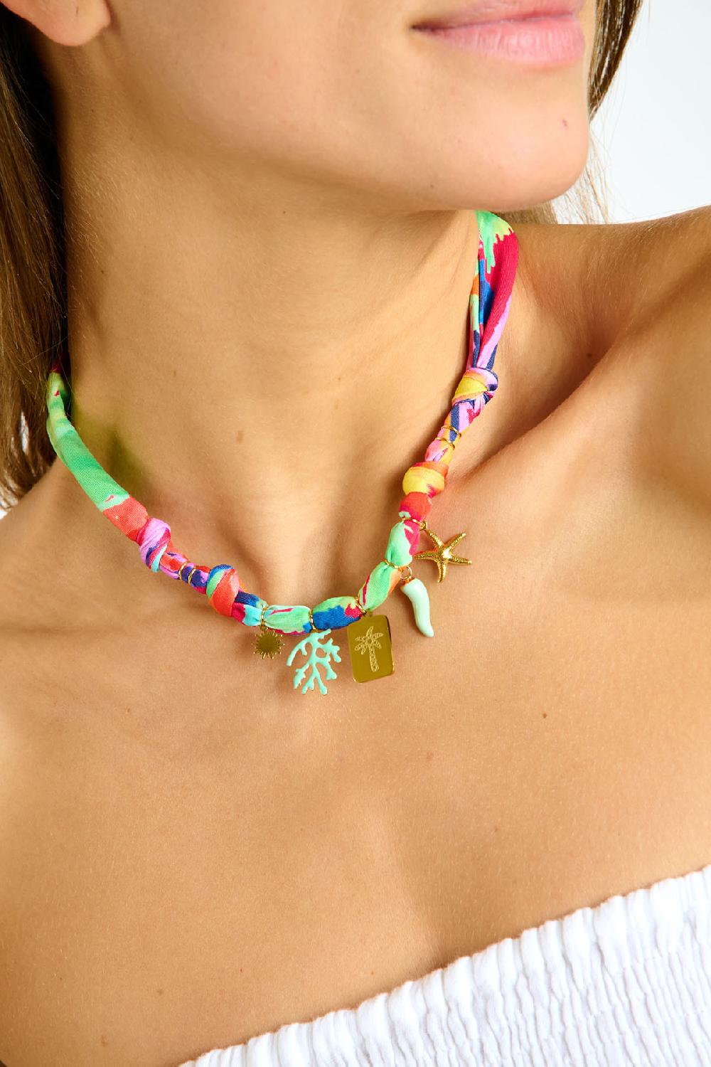 Banana Moon Short Necklace Red SMALLRUB CHOCKER