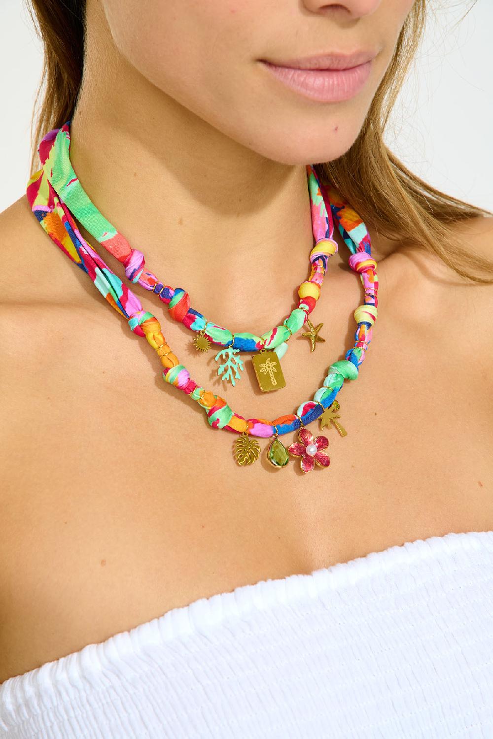 Banana Moon Short Necklace Red SMALLRUB CHOCKER