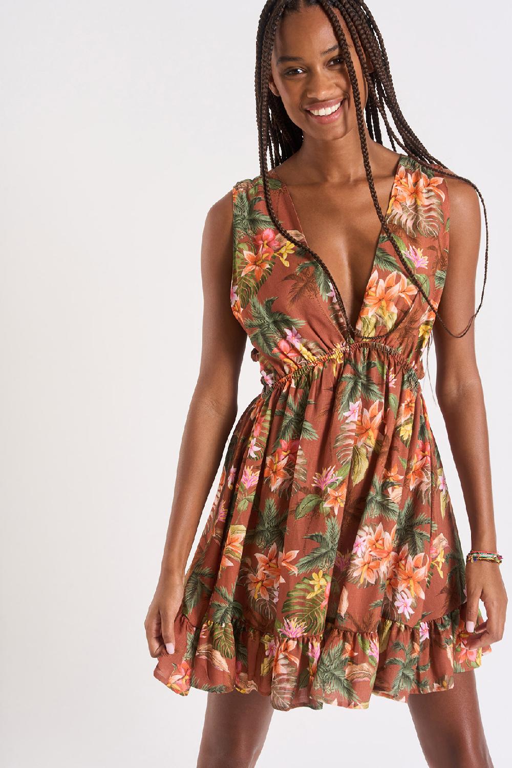 Banana Moon Beachwear Dress Brown ELVINA HANALEIDAY