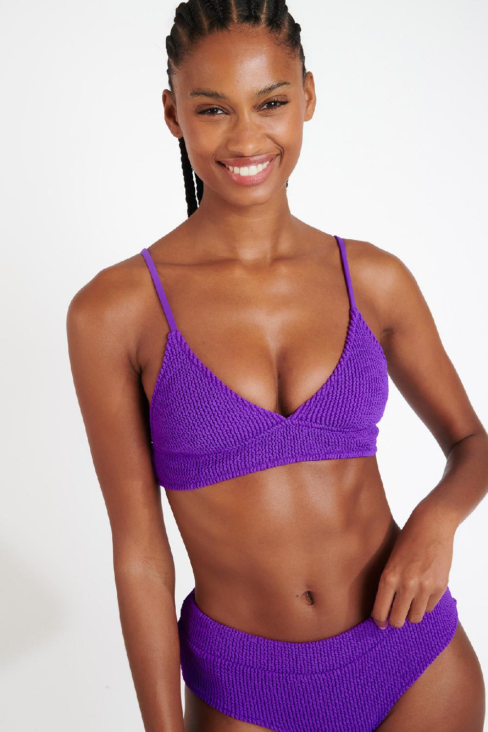 Banana Moon MIKO & BIA POPCORN Purple Scrunchy Swimsuit