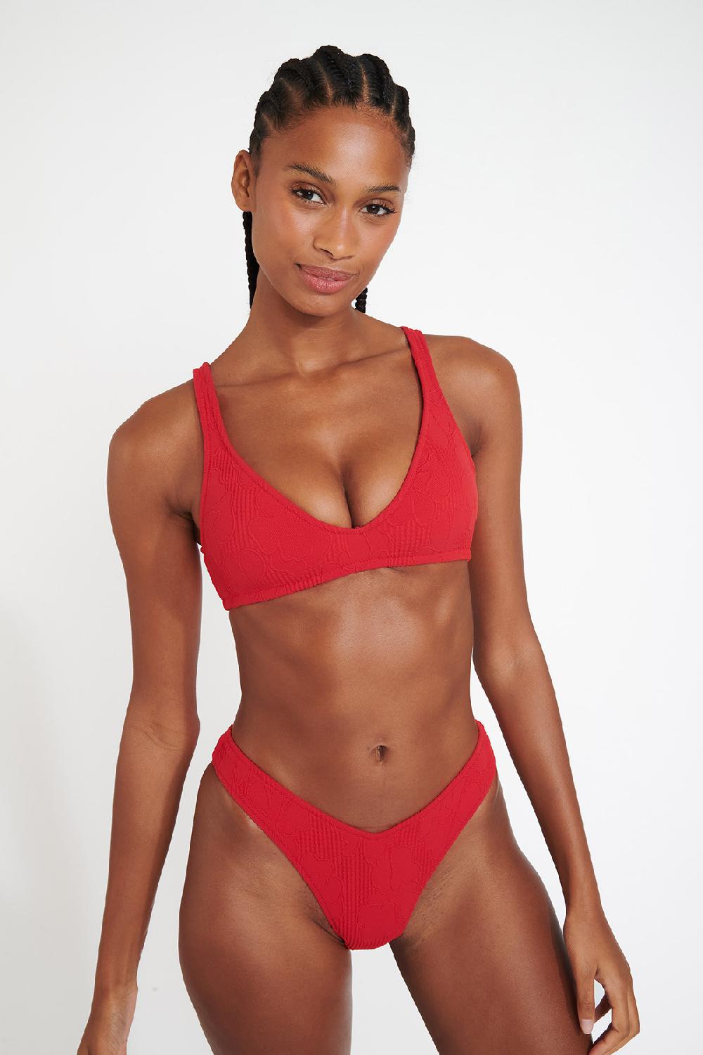 Banana Moon PULCO & KAPEA HIBISCRUNCH Red Textured Swimsuit
