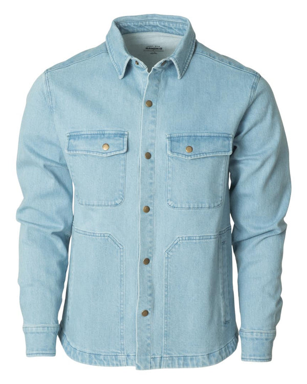 banded Denim Camp Shirt