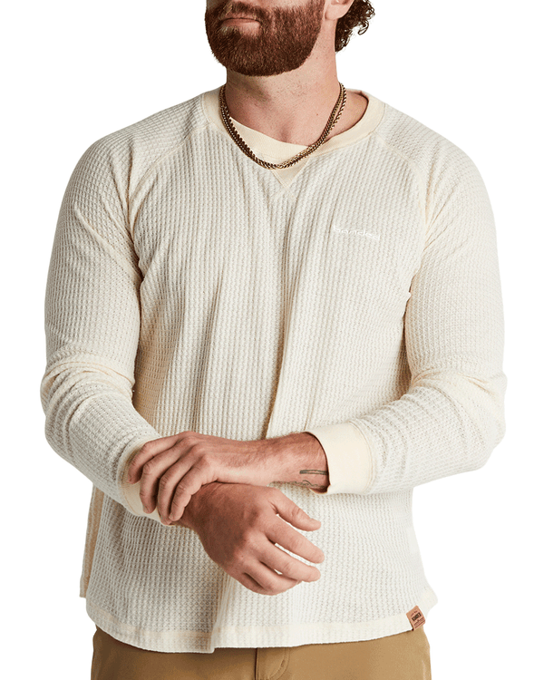 Banded Grey Cliff Waffle Long-Sleeve Top
