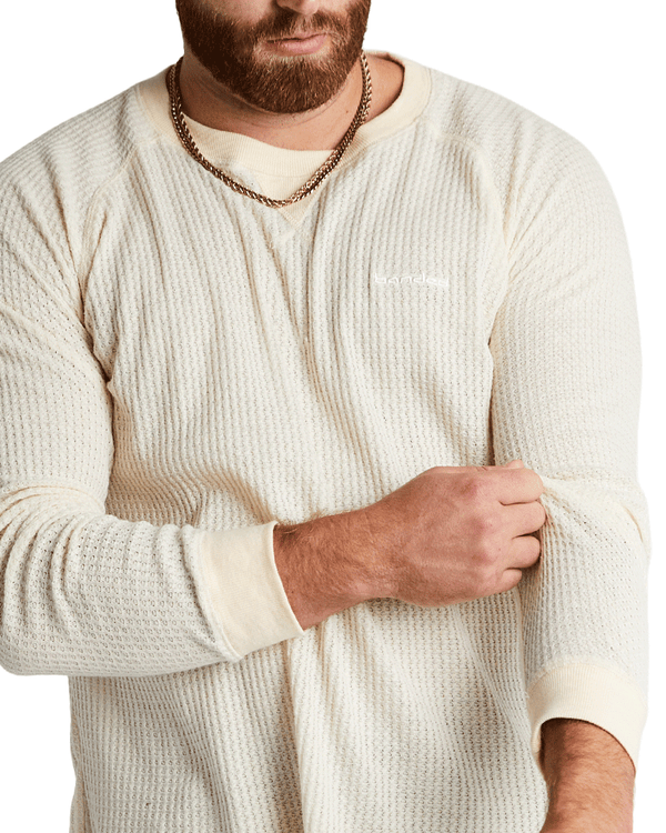 Banded Grey Cliff Waffle Long-Sleeve Top