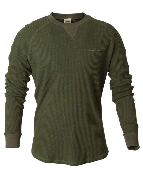 banded Grey Cliff Waffle Long-Sleeve Top