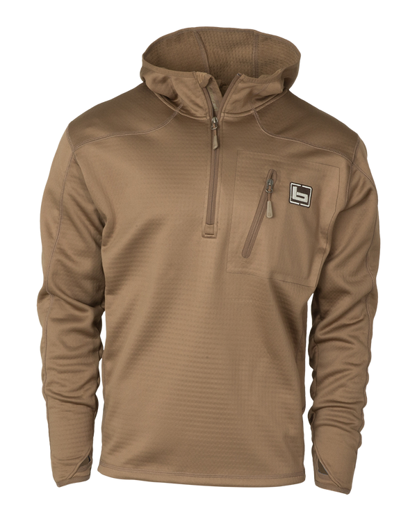 banded Hooded Mid-Layer Fleece Pullover