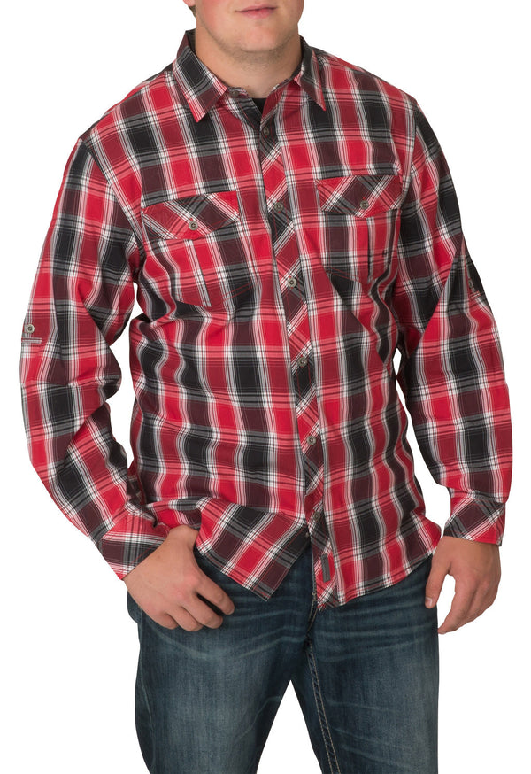 Banded Poplin Reedbrake Plaid Shirt