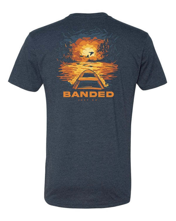 banded Water Silhouette Painting Short Sleeve Tee