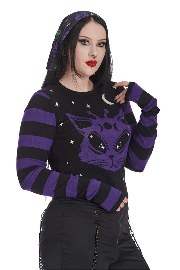 Banned Alternative Banned Alternative ALIEN SPACE CAT JUMPER