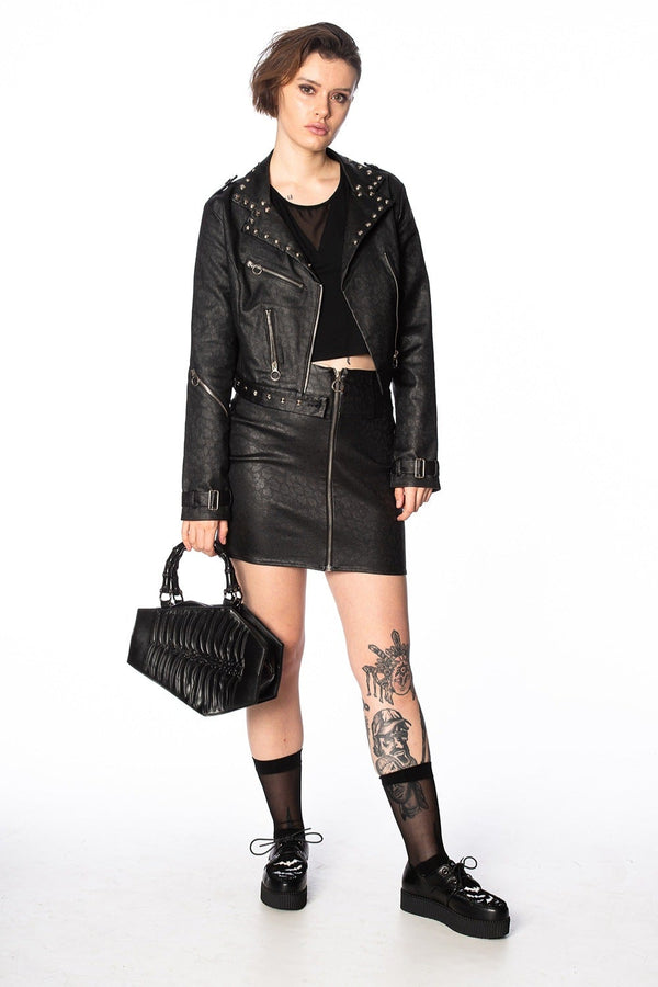 Banned Alternative Banned Alternative Amaranth Emboss Coffin Bag