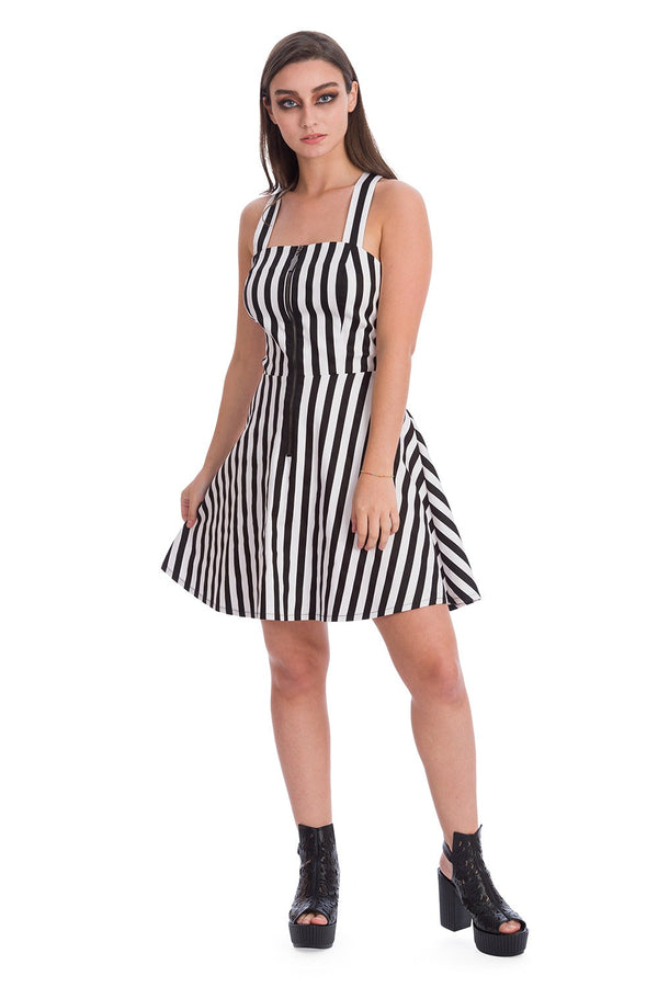 Banned Alternative Banned Alternative Anti-Summer Black And White Stripe Dress