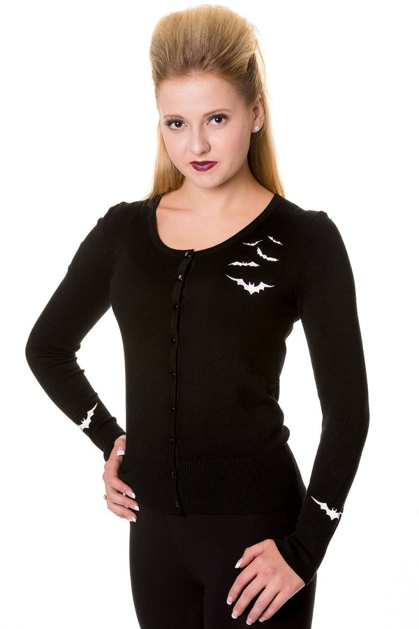 banned alternative Banned Alternative Black Bat Rockabilly Cardigan