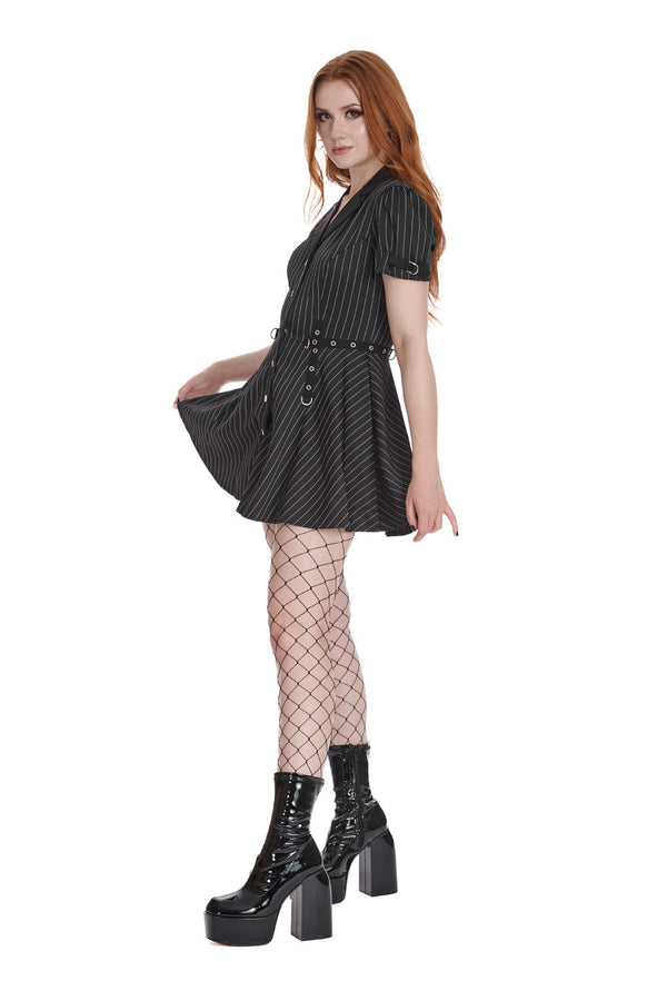 Banned Alternative Banned Alternative BLACK CORE BUTTON UP DRESS