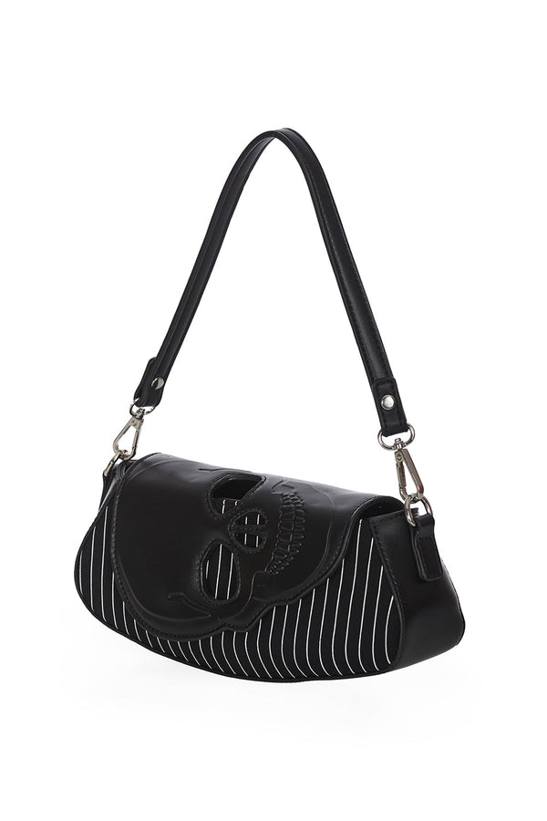 Banned Alternative Banned Alternative BLACK CORE PINSTRIPE SHOULDER BAG