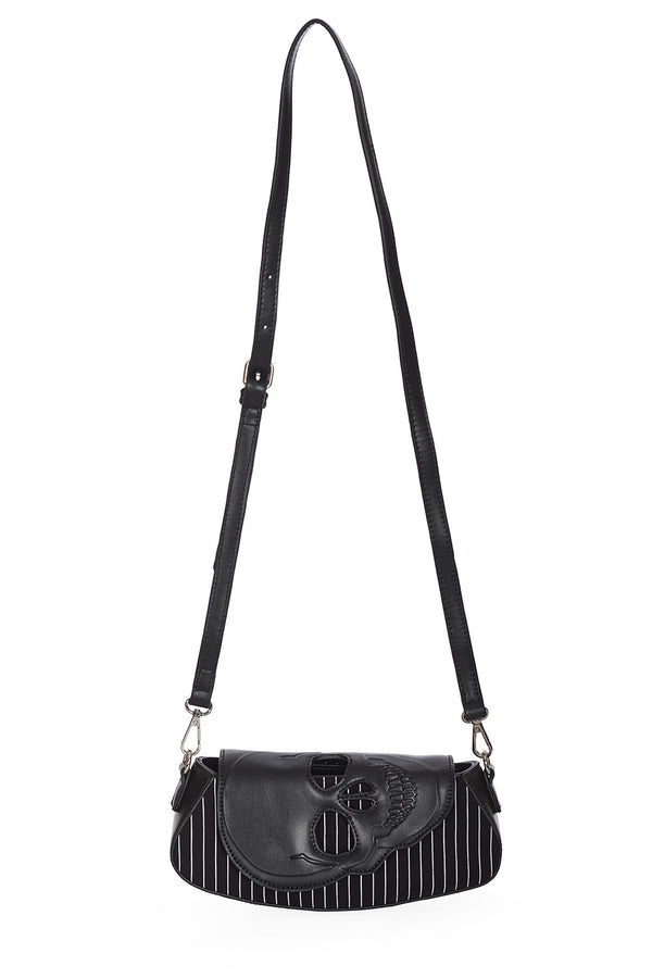 Banned Alternative Banned Alternative BLACK CORE PINSTRIPE SHOULDER BAG
