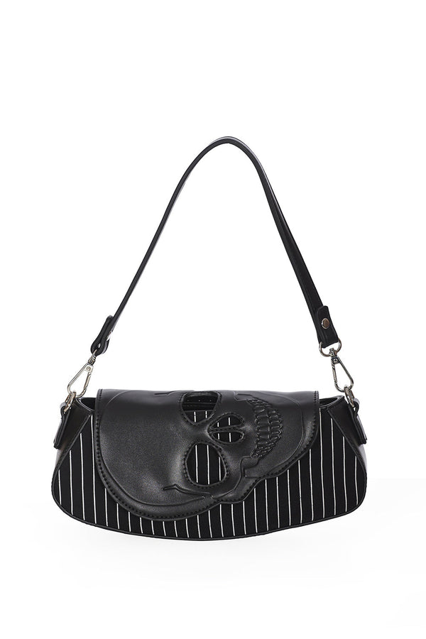 banned alternative Banned Alternative BLACK CORE PINSTRIPE SHOULDER BAG