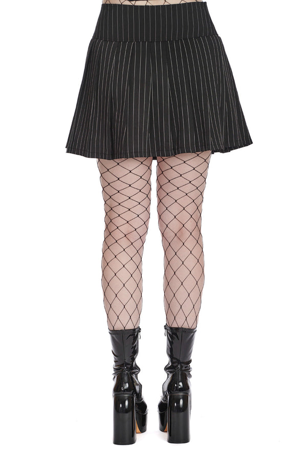 Banned Alternative Banned Alternative BLACK CORE PINSTRIPE SKATER SKIRT