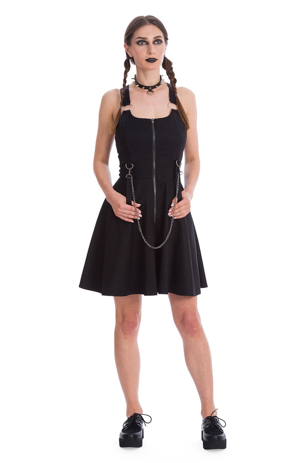 banned alternative Banned Alternative Blair Black Chain Skater Dress