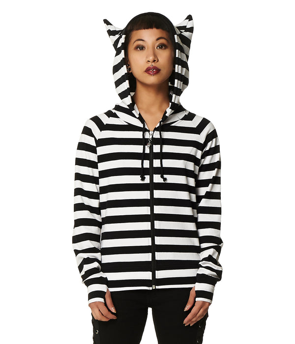 Banned Alternative Banned Alternative Cat Ears Striped Hoodie
