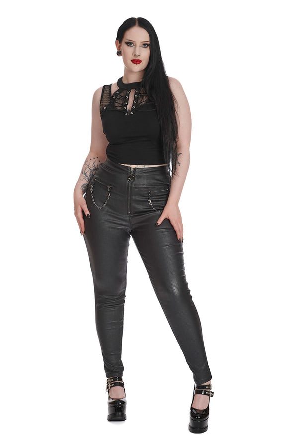 Banned Alternative Banned Alternative CHAOS COUTURE TROUSERS WITH HANDCUFFS