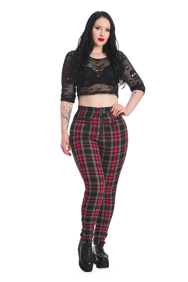 banned alternative Banned Alternative Check Me Out Tartan Style Trousers