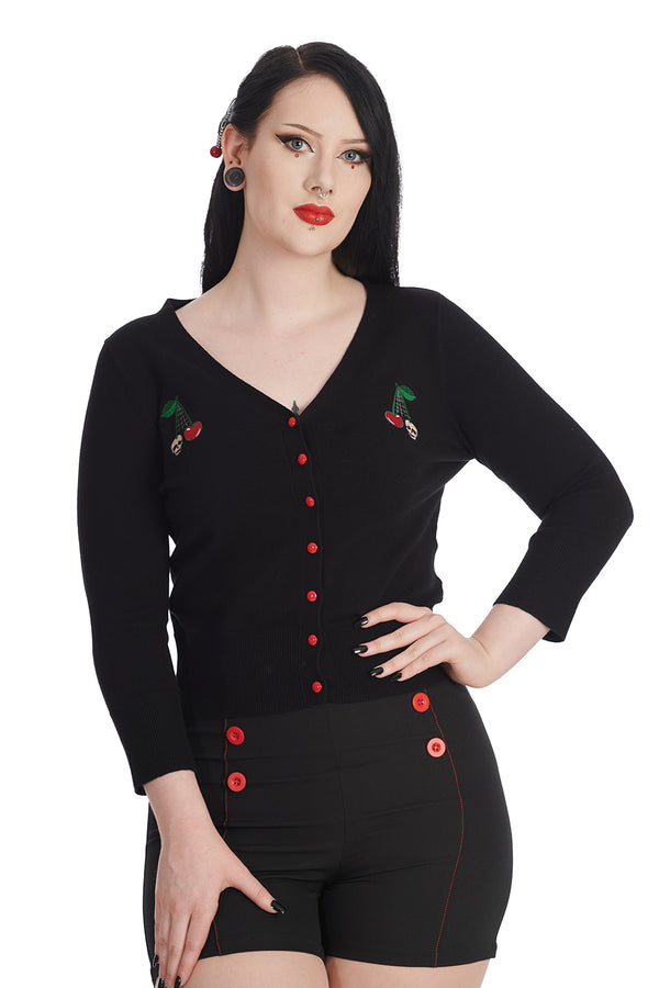 banned alternative Banned Alternative CHERRY SKULL CARDIGAN