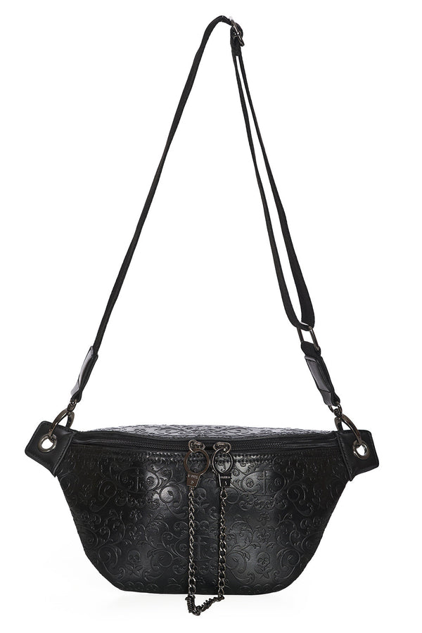 Banned Alternative Banned Alternative DAMIEN EMBOSSED SHOULDER POUCH BAG