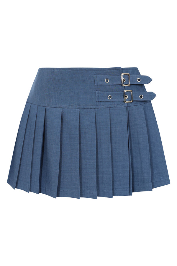 Banned Alternative Banned Alternative Dark Doll Mini Skirt - Y2K Style Buckle Wrap Pleated Skirt