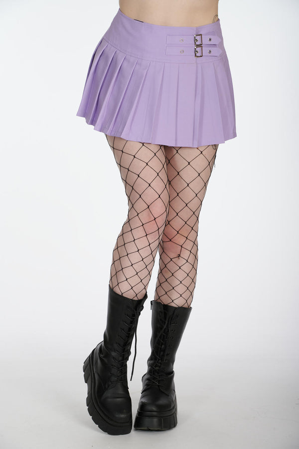 Banned Alternative Banned Alternative Dark Doll Mini Skirt - Y2K Style Buckle Wrap Pleated Skirt