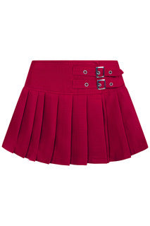 banned alternative Banned Alternative Dark Doll Mini Skirt - Y2K Style Buckle Wrap Pleated Skirt