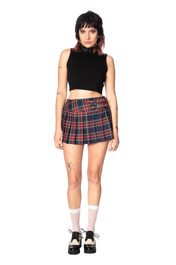 Banned Alternative Banned Alternative Darkdoll Tartan Emo Mini Skirt