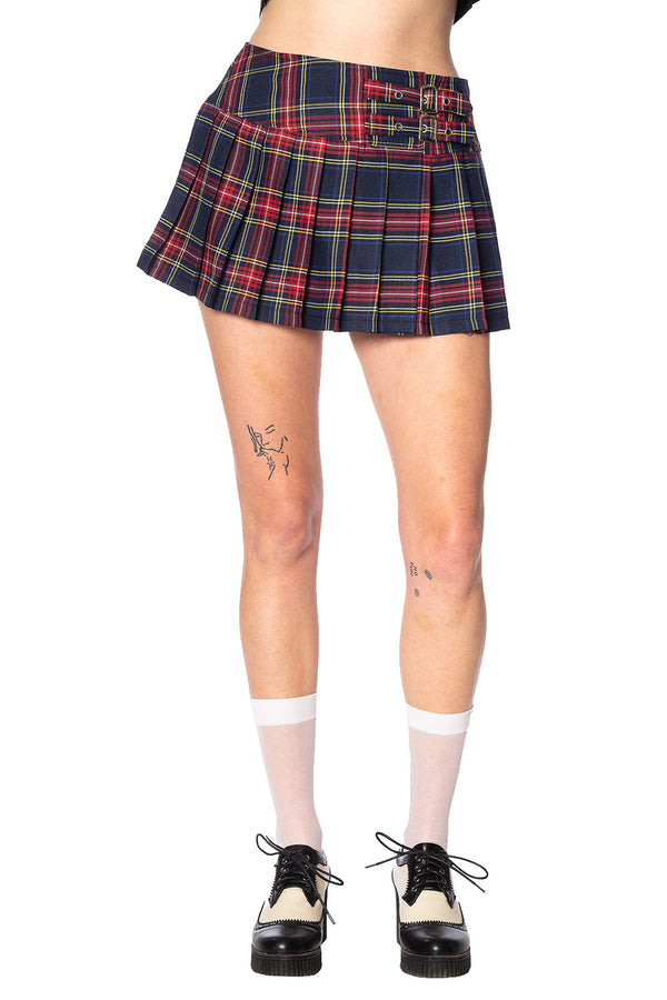 Banned Alternative Banned Alternative Darkdoll Tartan Emo Mini Skirt