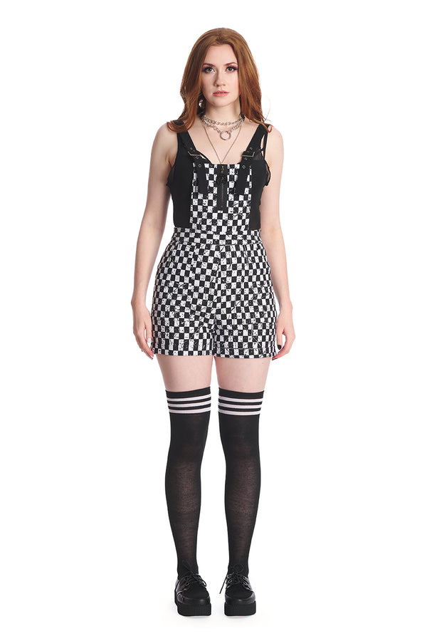 Banned Alternative Banned Alternative Delgado Checkerboard Mesh Playsuit