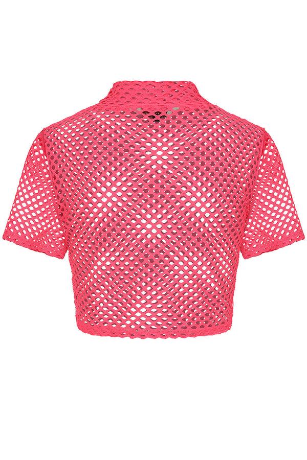 Banned Alternative Banned Alternative Diya Fishnet Crop Top With Short Sleeves