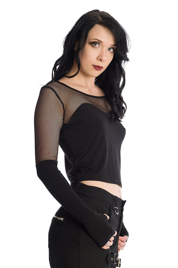 Banned Alternative Banned Alternative Dream Me Mesh Panel Contrast Top