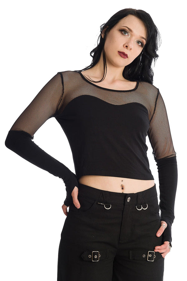 banned alternative Banned Alternative Dream Me Mesh Panel Contrast Top