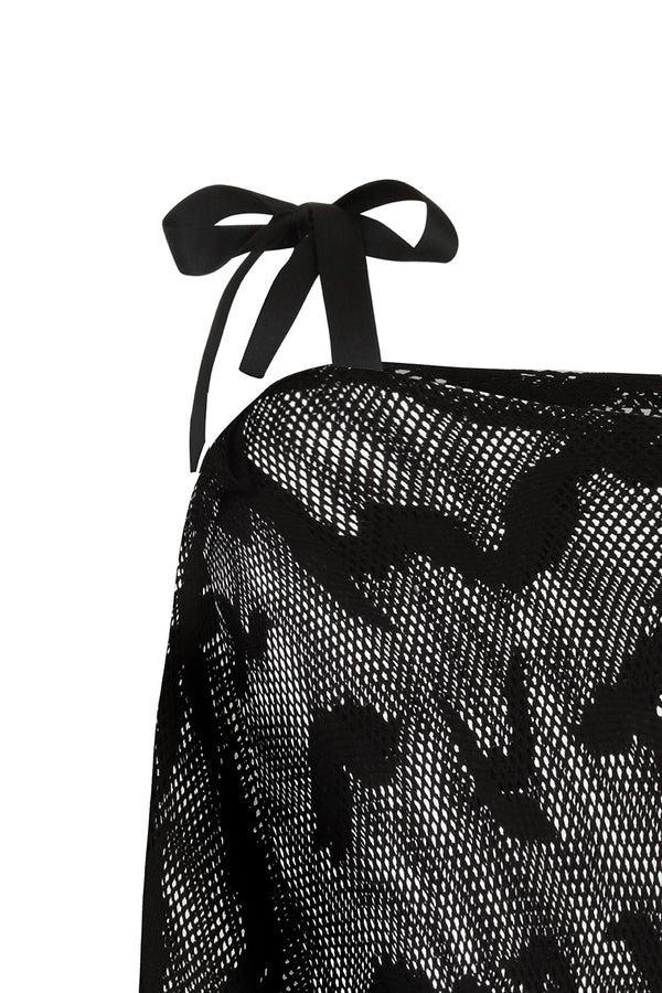 Banned Alternative Banned Alternative Elvira Top In Custom Made Bat Fishnet