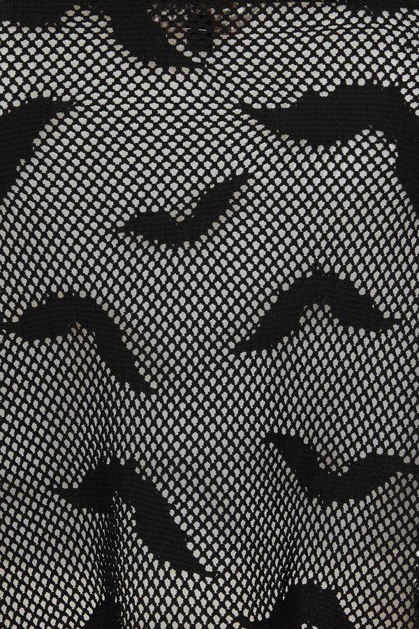 Banned Alternative Banned Alternative Elvira Top In Custom Made Bat Fishnet