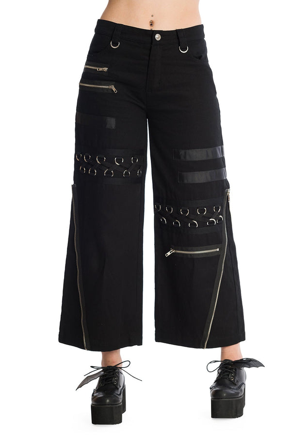banned alternative Banned Alternative Ember 3/4 Length Grunge Trousers