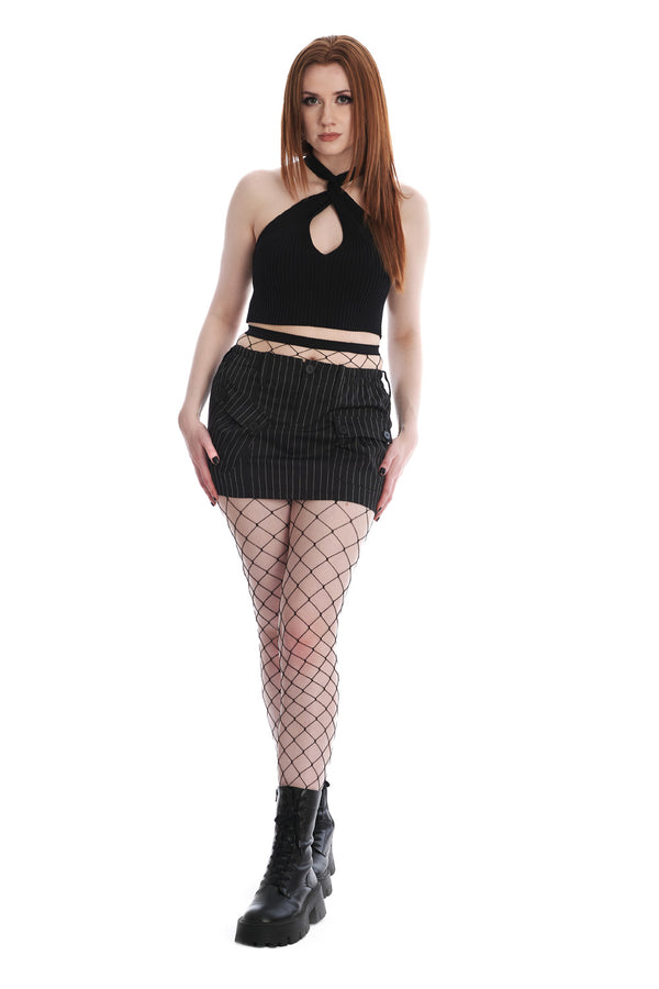Banned Alternative Banned Alternative EUDORA PINSTRIPE MINI SKIRT